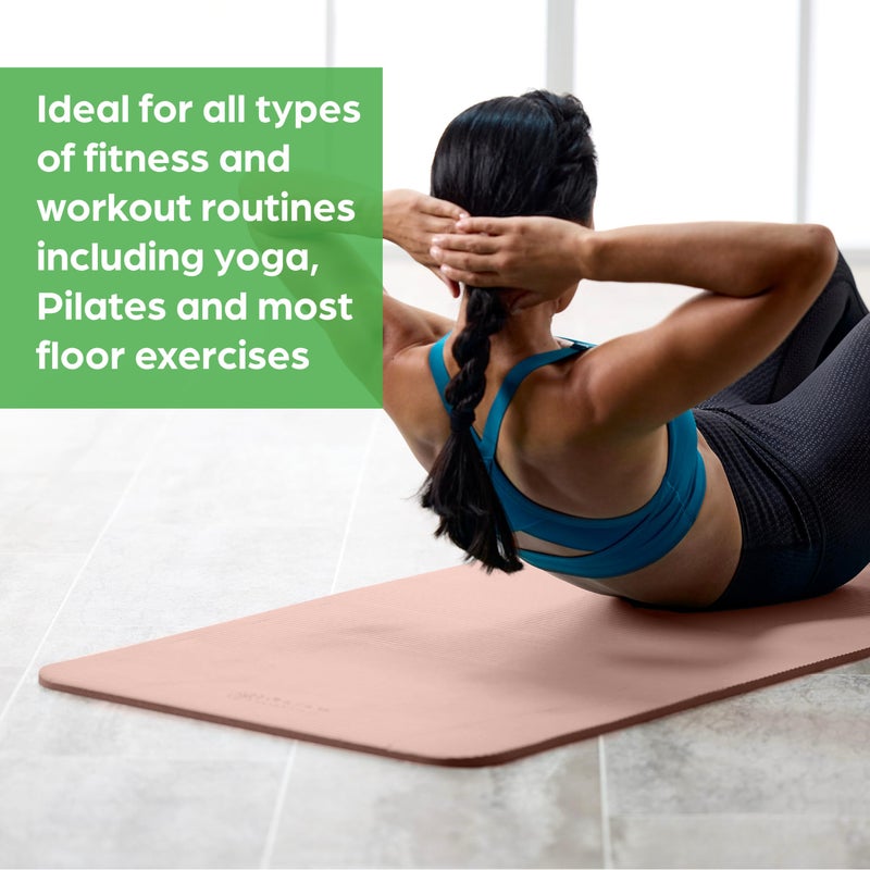 Gaiam Essentials Thick Yoga Mat Fitness & Exercise Mat with Easy-Cinch Carrier Strap, Orange, 72""L X 24""W X 2/5 Inch Thick-10mm - Image 5